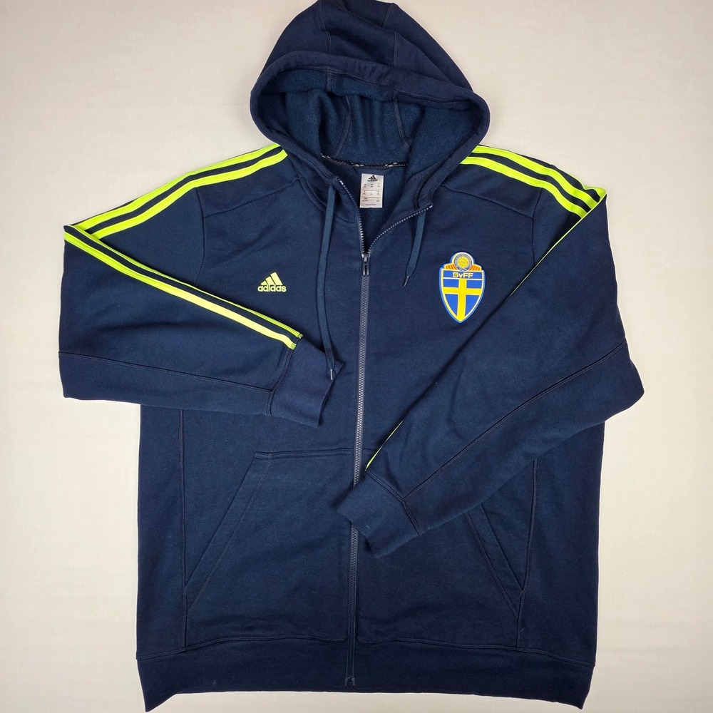 Adidas Sweden SvFF Full Zip Hoodie Mens‎ 2XL Football Sweatshirt World Cup